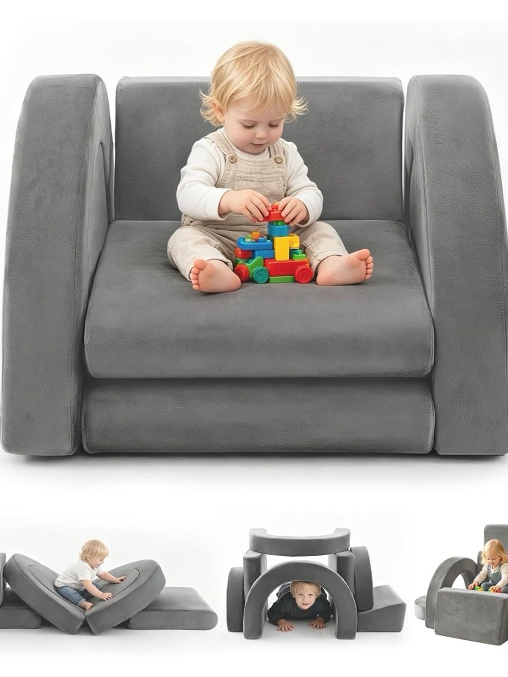 BNIB Kids Modular Sofa Play Set, 7-Piece Creative Foam Couch